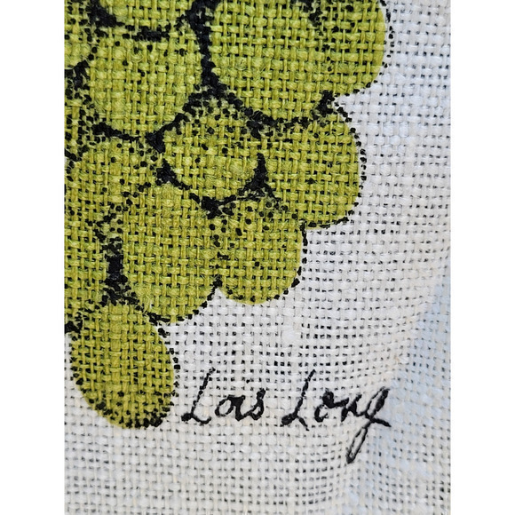 Vintage Kat Dee Blue Purple Grape Vine Lois Long Linen Kitchen Towel Vineyard - Picture 4 of 8